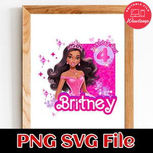 African Barbie Birthday Girl Customer request PNG file template