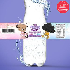 Bebe and Cece Birthday Water Bottle Label Template to Print at Home Instant Download