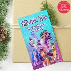 My Little Pony A New Generation Thank You Tag Customizable Template To Print At Home Instant Download