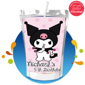 Kuromi Capri Sun Birthday Labels Digital File Printable Instant Download
