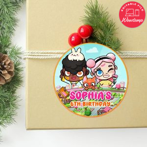 Avatar World Circle Sticker Template Customizable To Print At Home Instant Download