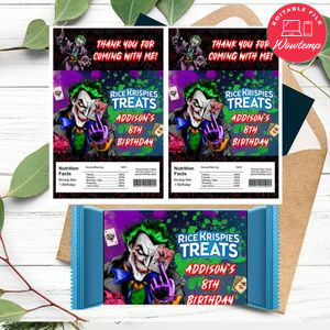 Joker Rice Krispies Treats Template Printable Instant Download
