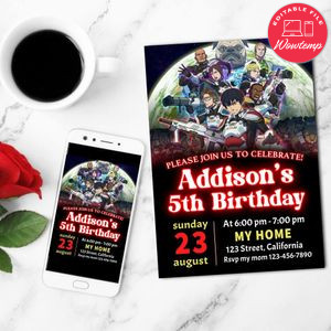 Yakitori Soldiers of Misfortune Birthday Flyer Customizable Template to Print at Home Instant Download