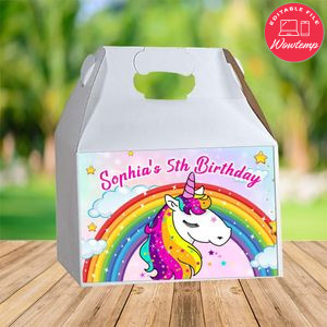 Unicorn Gable Box Digital File Printable Instant Download