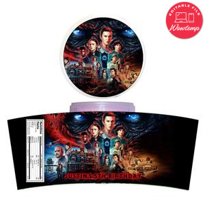 Stranger Things Season 4 Cotton Candy Label Template To Print At Home Instant Download