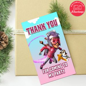 Rocketeer Thank You Tag Customizable Template To Print At Home Instant Download