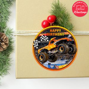 El Toro Loco Circle Sticker Template Customizable to Print at Home Instant Download