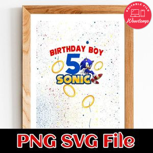 Sonic Birthday Boy Splash PNG file template