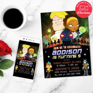 Final Space Birthday Flyer Customizable Template to Print at Home Instant Download