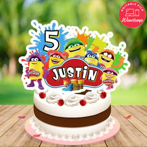 PlayDoh Cake Topper Template Printable Instant Download