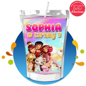 Mia and Me Capri Sun Birthday Labels Digital File Printable Instant Download