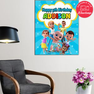 Looloo Kids Birthday Poster Digital File Printable Instant Download