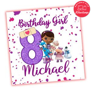 Doc Mcstuffins All Over Birthday Design PNG file template