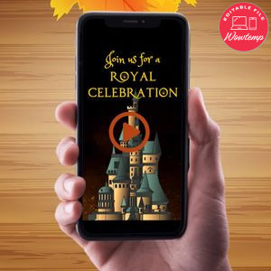 Beauty and the Beast Birthday Video Invitation Digital Template Customizable Instant Download