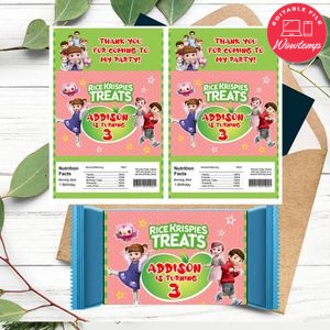 Kongsuni and friends Rice Krispies Treats Template Printable Instant Download