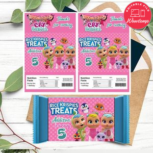 Cry Babies Rice Krispies Treats Template Printable Instant Download