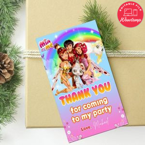 Mia And Me Thank You Tag Customizable Template To Print At Home Instant Download