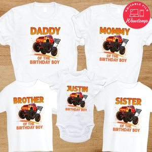 Monster Truck Birthday Family Trip Vacation PNG file template