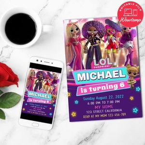 Lol House Of Surprises Mobile Invite Customizable Template Instant Download