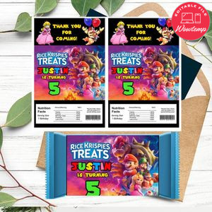 Super Mario Bros Rice Krispies Treats Template Printable Instant Download