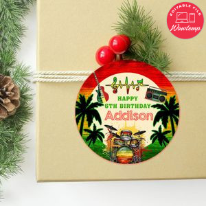 Reggae Circle Sticker Template Customizable To Print At Home Instant Download
