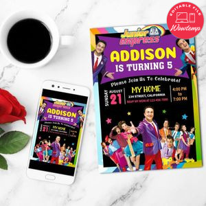 Junior Express Mobile Invite Customizable Template Instant Download