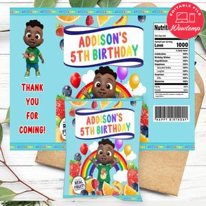 Cocomelon Cody Birthday Party Fruit Snack Bag Digital File Printable Instant Download