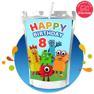 Numberblocks Capri Sun Birthday Labels Digital File Printable Instant Download