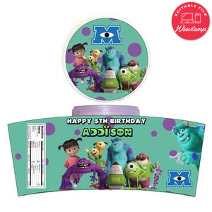 Monster Inc Cotton Candy Label Template To Print At Home Instant Download