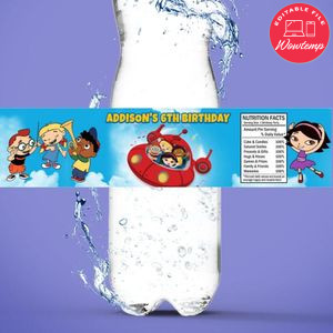 Little Einstein Birthday Water Bottle Label Template to Print at Home Instant Download