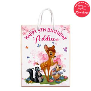 Bambi Magic World Gift Bag Label Template Printable Instant Download