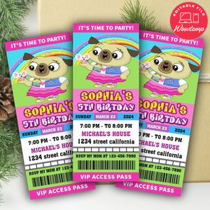 Chip And Potato Ticket Invitation Customizable Template Instant Download