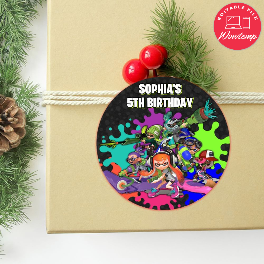 Splatoon Circle Sticker Template Customizable DIY | Wowtemp