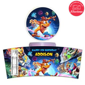 Crash Bandicoot Cotton Candy Label Template To Print At Home Instant Download