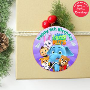 Loco Nuts Circle Sticker Template Customizable to Print at Home Instant Download