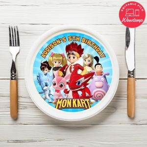 Monkart Birthday Plate Template Customizable To Print At Home Instant Download