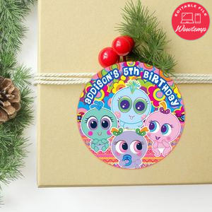 Ksimerito Circle Sticker Template Customizable to Print at Home Instant Download