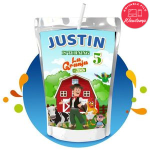 La granja de zenon Capri Sun Birthday Labels Digital File Printable Instant Download