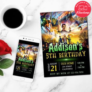 Goosebumps Birthday Invitation Customizable Template to Print at Home Instant Download