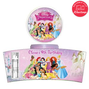 Disney Princess Cotton Candy Label Template To Print At Home Instant Download