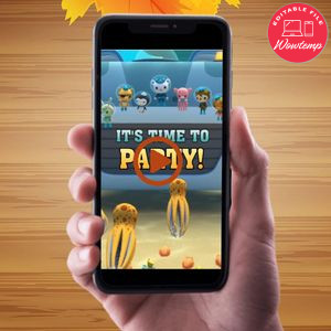Octonauts Birthday Video Invitation Digital Template Customizable Instant Download