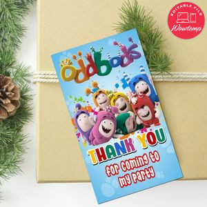 Oddbods Thank You Tag Customizable Template To Print At Home Instant Download