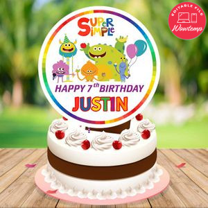 Super simple song Cake Topper Template Printable Instant Download