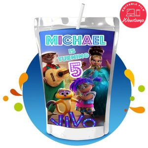 Vivo Movie Capri Sun Birthday Labels Digital File Printable Instant Download