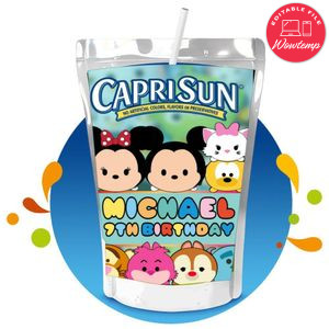 Tsum tsum Capri Sun Birthday Labels Digital File Printable Instant Download