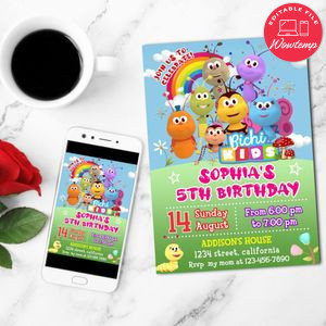Bichikids Mobile Invite Customizable Template Instant Download