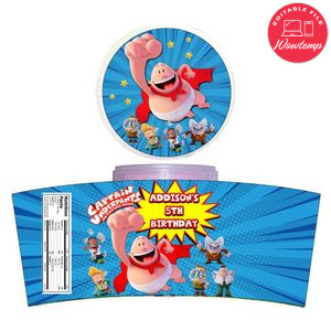 Captain Underpants Cotton Candy Label Template To Print At Home Instant Download
