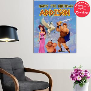 Hercules Birthday Poster Digital File Printable Instant Download
