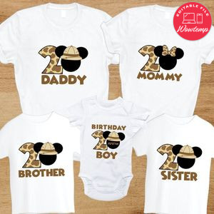 Disney Safari Birthday Family Trip Vacation T-Shirt