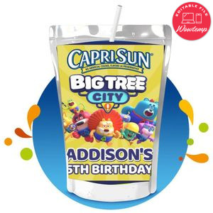 Big Tree City Capri Sun Birthday Labels Digital File Printable Instant Download